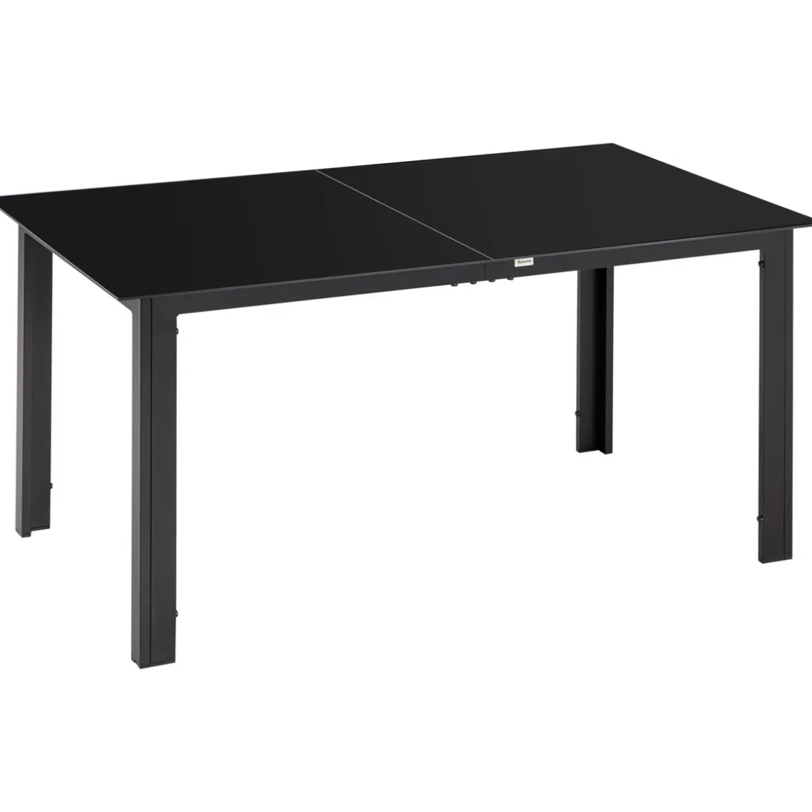 Mesa de jardín Tajo Outsunny 6 personas negro 74x150x90 cm