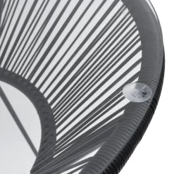 Mesa de jardín Tambor acero y vidrio negro Ø70x74 cm