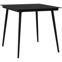 Mesa de jardín Tokyo acero y vidrio negro 74x80x80 cm