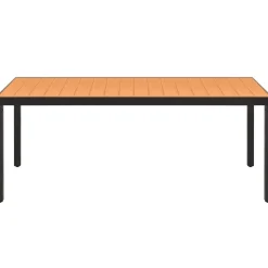 Mesa de jardín Vega diseño fijo marrón 74x185x90 cm