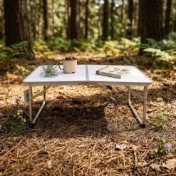 Mesa de picnic Linda diseño plegable con asa blanco 26x60x40 cm