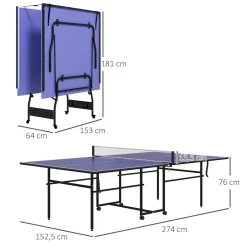 Mesa de ping-pong Nexa Sportnow + palas + pelotas verde 76x152,5x274 cm