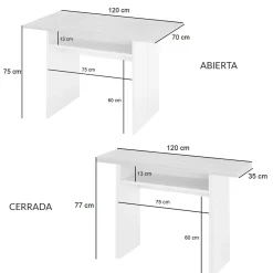 Mesa desplegable Tavolo blanco artik/cemento