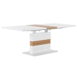 Mesa extensible Carlota blanco/cambria 77x160-200x90 cm