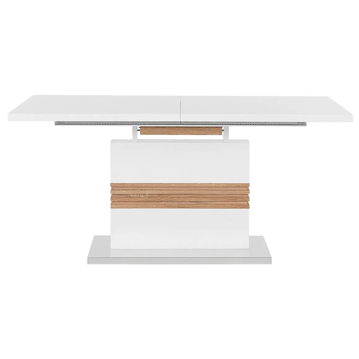 Mesa extensible Carlota blanco/cambria 77x160-200x90 cm