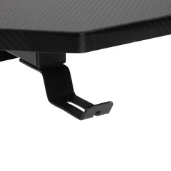 Mesa gaming Fenix Homcom portavasos + gancho + pies ajustables negro 74,5x120x65 cm
