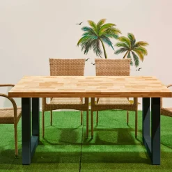 Mesa Loft rectangular uso interior y exterior 76x160x100 cm