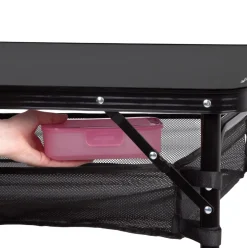 Mesa maletín Aktive altura ajustable + red auxiliar negro 60-70x120x60 cm
