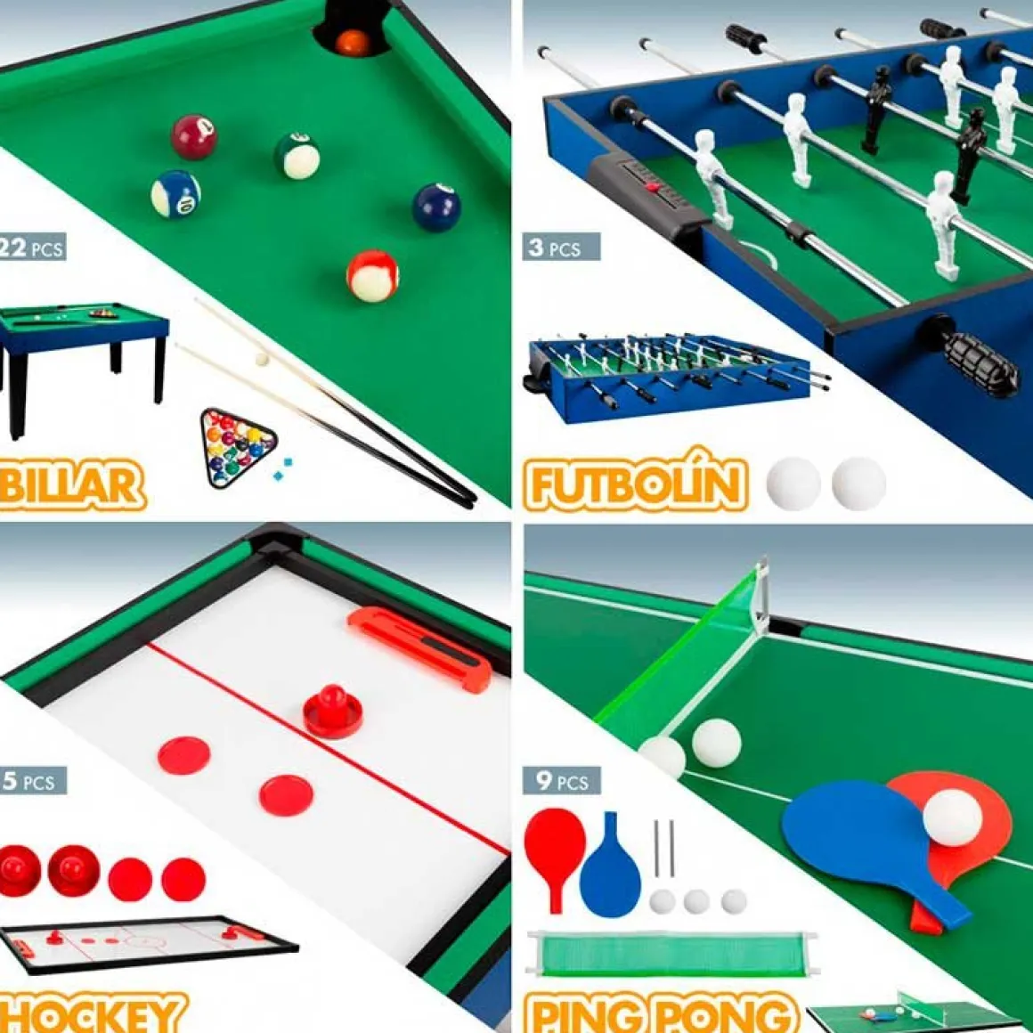 Mesa multijuegos CB Games 12 en 1 +6A negro/azul 69x104x57,5 cm