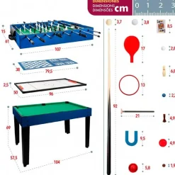 Mesa multijuegos CB Games 12 en 1 +6A negro/azul 69x104x57,5 cm