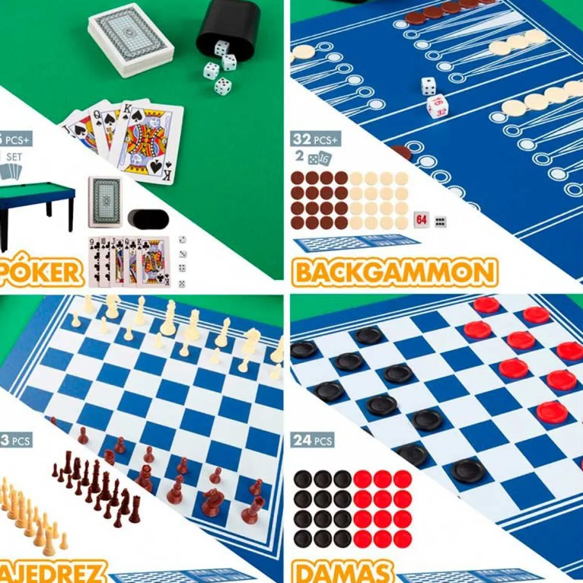 Mesa multijuegos CB Games 12 en 1 +6A negro/azul 69x104x57,5 cm