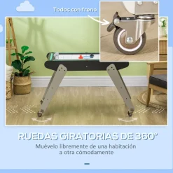 Mesa multijuegos infantil Homcom 6 en 1 +7 años negro 79x120x88 cm