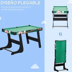 Mesa multijuegos infantil Homcom 6 en 1 +7 años multicolor 71x118x104 cm