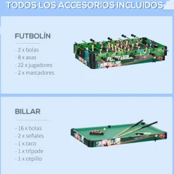 Mesa multijuegos infantil Homcom 6 en 1 +7 años multicolor 71x118x104 cm