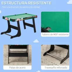 Mesa multijuegos infantil Homcom 6 en 1 +7 años multicolor 71x118x104 cm