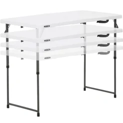 Mesa multiusos Lifetime plegable 4 alturas blanco 56-91,5x122x61 cm