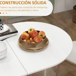 Mesa plegable Fhujio Homcom alas abatibles blanco 75x163x80 cm