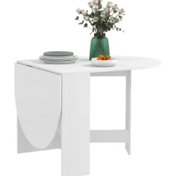 Mesa plegable Fhujio Homcom alas abatibles blanco 75x163x80 cm