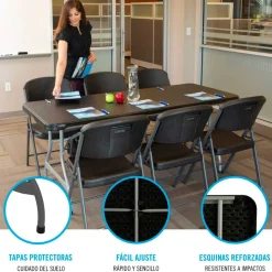 Mesa plegable Lifetime 8 personas forma rectangular 73,5x182x76 cm