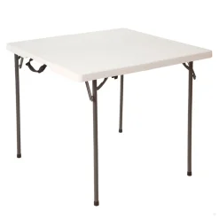 Mesa plegable Lifetime 4 personas forma cuadrada blanco 73,5x86x86 cm