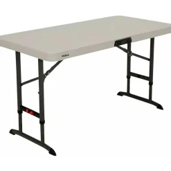 Mesa plegable Lifetime altura ajustable gris/negro 61/74/91x182,9x76,2 cm