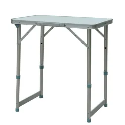Mesa plegable Outsunny altura ajustable blanco 47,5-64x60x45 cm