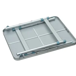 Mesa plegable Outsunny altura ajustable blanco 47,5-64x60x45 cm