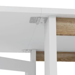 Mesa plegable Yves Homcom alas abatibles + 3 estantes blanco 75x120x60 cm