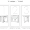 Mesa redonda de comedor Homcom plegable 2 alas abatibles blanco 73,7x76x31 cm