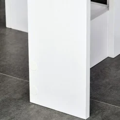 Mesa redonda de comedor Homcom plegable 2 alas abatibles blanco 73,7x76x31 cm