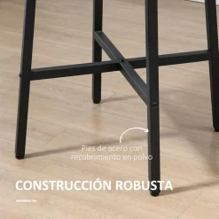 Mesa redonda Gauta Homcom diseño fijo marrón oscuro/negro Ø80x76 cm