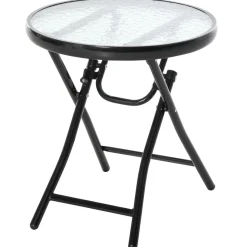 Mesa redonda Pina Outsunny plegable negro Ø45x50 cm