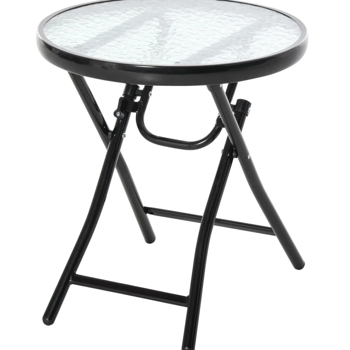 Mesa redonda Pina Outsunny plegable negro Ø45x50 cm