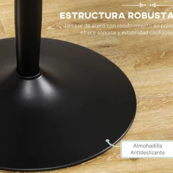 Mesa redonda Shungit Homcom 2 personas negro Ø70x75 cm