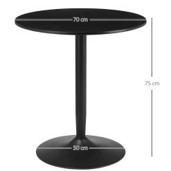 Mesa redonda Shungit Homcom 2 personas negro Ø70x75 cm
