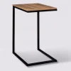 Mesita auxiliar salón negro/madera 66,5x35x45 cm