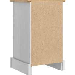 Mesita de noche Adriana 1 cajón + 1 puerta blanco/natural 58x35x32,5 cm
