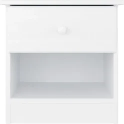 Mesita de noche Alta 1 cajón + 1 hueco madera 41x41x35 cm