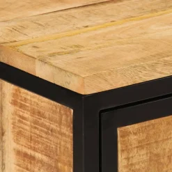 Mesita de noche Areca armario con pomo madera de mango natural 52,5x40x30 cm