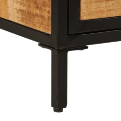 Mesita de noche Areca armario con pomo madera de mango natural 52,5x40x30 cm