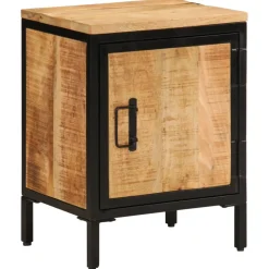 Mesita de noche Areca armario con pomo madera de mango natural 52,5x40x30 cm