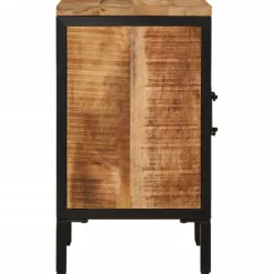 Mesita de noche Areca armario con pomo madera de mango natural 52,5x40x30 cm