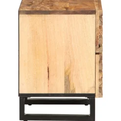 Mesita de noche Begonia 2 cajones madera de mango natural 46x40x34 cm
