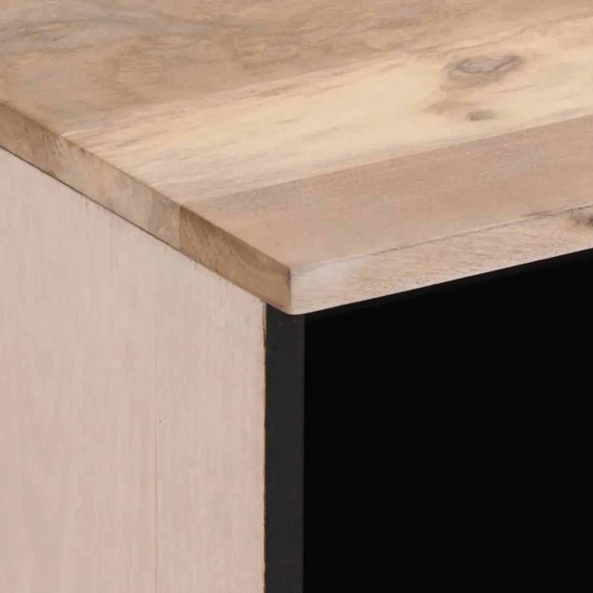 Mesita de noche Brezo 1 cajón + compartimento madera mango blanqueado natural 46x40x34 cm