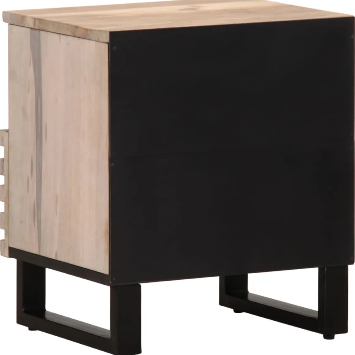 Mesita de noche Brezo 1 cajón + compartimento madera mango blanqueado natural 46x40x34 cm