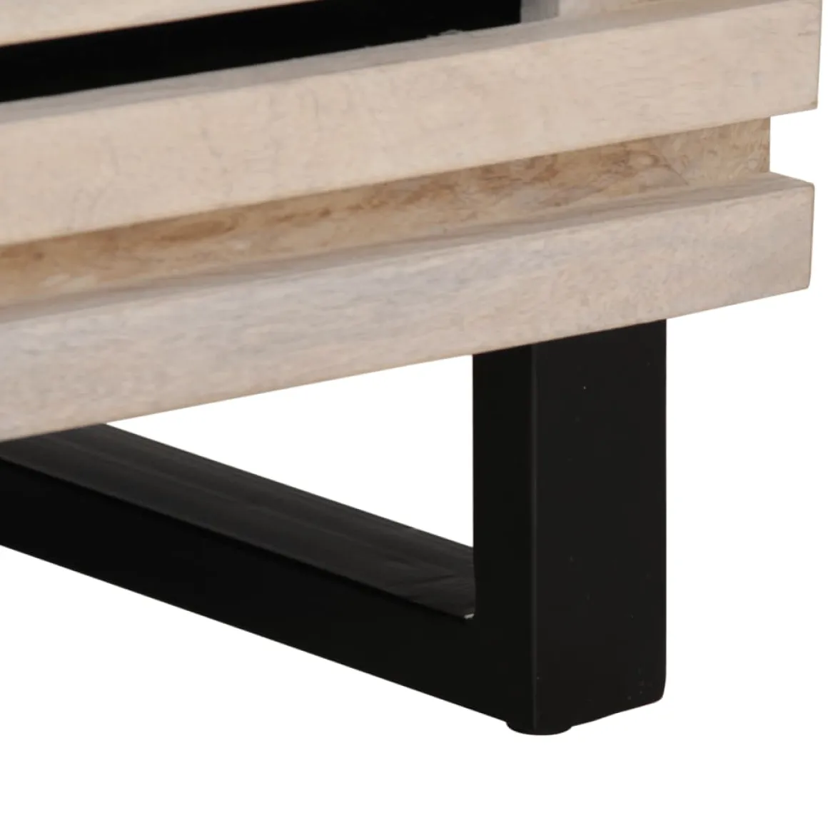 Mesita de noche Brezo 1 cajón + compartimento madera mango blanqueado natural 46x40x34 cm
