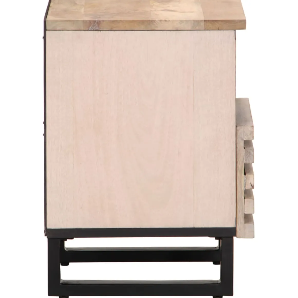 Mesita de noche Brezo 1 cajón + compartimento madera mango blanqueado natural 46x40x34 cm