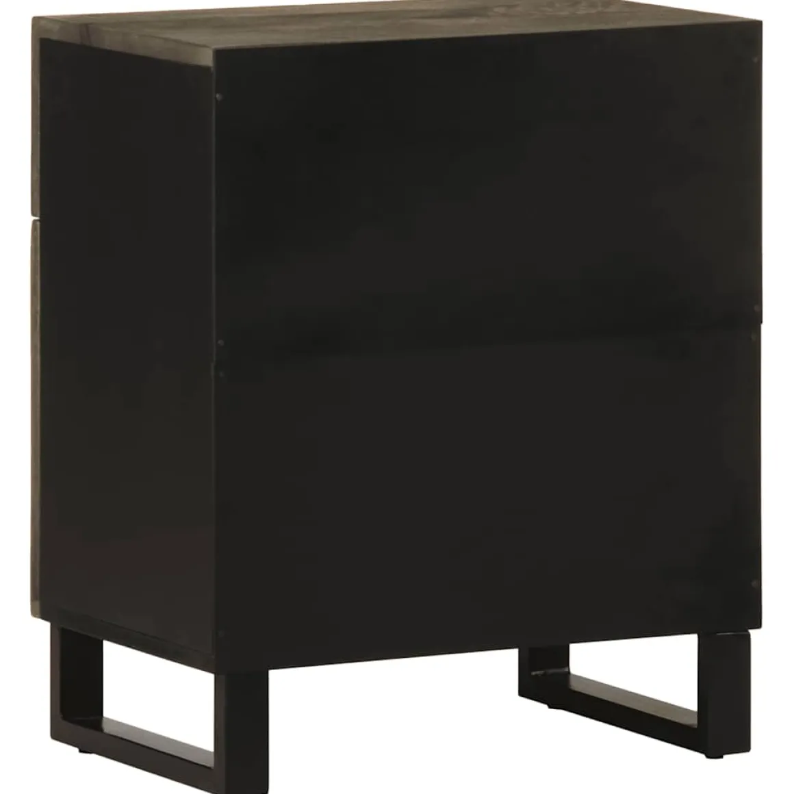 Mesita de noche Cornalina 1 cajón + armario madera de mango negro 60x50x33 cm
