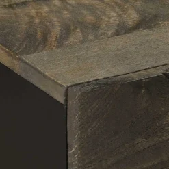 Mesita de noche Cornalina 1 cajón + armario madera de mango negro 60x50x33 cm