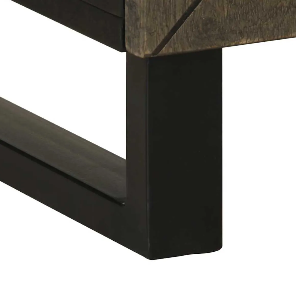 Mesita de noche Cornalina 1 cajón + armario madera de mango negro 60x50x33 cm